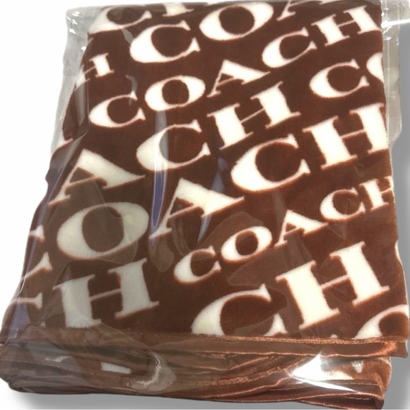 Coach Signature Hair Towel Wrap | Brown & White Plush Microfiber | New - Picture 3 of 3